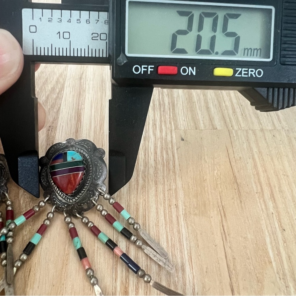 QT Sterling silver Native American dangle fringe Southwestern earrings on posts - Picture 8 of 10